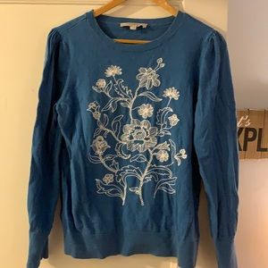 Blue and white embroidered shirt - Loft